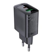 Acefast A78 GaN USB-A / USB-C PD 20W tinklo įkroviklis - juodas