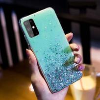 Blizgantis žvaigždžių silikoninis dėklas Samsung S25 Ultra S24 FE S26 S23 S22 Plus A16 A56 A57 A36 A55 A35 A15 A25 A14 5G A26 A17 A37 Samsung S21 FE mėlyna