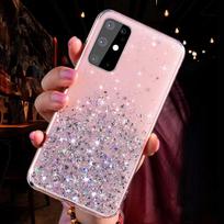 Blizgantis žvaigždžių silikoninis dėklas Samsung S25 Ultra S24 FE S26 S23 S22 Plus A16 A56 A57 A36 A55 A35 A15 A25 A14 5G A26 A17 A37 Samsung S22 rožinė