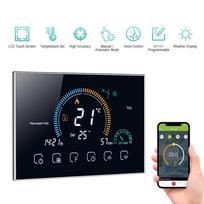 95–240 V „Wi-Fi“ išmanusis programuojamas termostatas 5+1+1 šešių periodų balso APP valdymo foninis apšvietimas LCD Wifi juoda