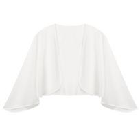 Moteriška bolero striukė ilgomis rankovėmis pečių striukė Megztinis Elegantiška trumpa striukė laisvalaikio sportinė, šventinė, gūžčioja pečiais viršūnė L white