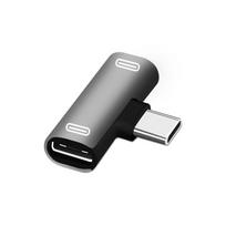Dviejų C tipo USB-C ausinių ausinių garso įkrovimo įkroviklio adapterio skirstytuvo keitiklis, skirtas Xiaomi 6 sidabras