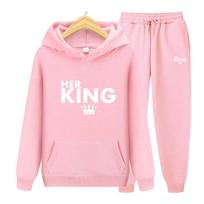 Vyrai Moterys Spausdinta Hoodies Streetwear Sportinis Kostiumas Laisvi Viršutiniai Drabužiai Vyriškos Moteriškos Hoodies Sportiniai Kostiumai Džogeriai Madingi Hoodies Rinkinys M pink