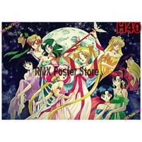 Klasikinis anime „Sailor Moon“ plakatas baltai dengtas popierius Animacinis filmas „Mergaitės plakatas“ sienų lipdukai Namų kambario baro apdaila Menas Tapyba 42x30cm