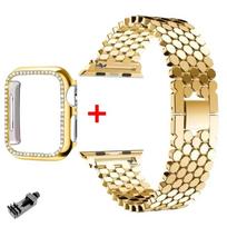 Moteriškas metalinis nerūdijančio plieno dirželis Apple Watch Series 9 41mm 45mm 49mm 40mm 44mm apyrankė iWatch 8 7 5 4 3 38 41mm apyrankei 44mm beige