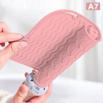 Daugiafunkcis silikoninis karščiui atsparus izoliacinis kilimėlis, skirtas plaukų tiesintuvui, garbanojimo lazdelei, lygintuvams pink