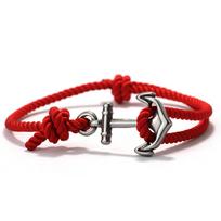 Trendy Anchor Bracelet Milanese Rope Braided Braclet Men Women Casual Accessories Beach Surf Viking Adventure Jewelry Gifts oranžinė