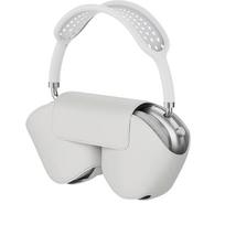 Belaidės „Bluetooth 5.0“ ausinės su mikrofono ausinėmis Stereo garso ausinės per ausis Sporto žaidimų ausinės su odiniu dangteliu balta