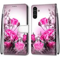 Prabangus dažytos odos dėklas-piniginė knygos stiliaus apsauginis viršelis Samsung Galaxy A36 A26 A16 A55 A35 A24 A25 A15 A05S A05 A51 A52 A53 A42 A12 A22 A23 Samsung Galaxy A14 4G/5G