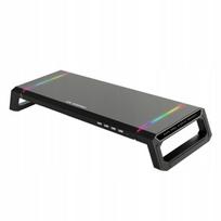 Monitoriaus laikiklis Kompiuterio stovas Riser Bracket Rgb 4 Usb Home Office Patvarus Efektyvus Juodas