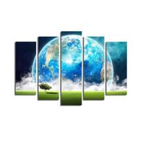 Penkių dalių reprodukcija Žemės planeta