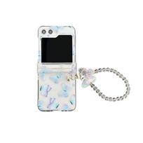 Skirta Samsung Galaxy Z Flip 6 5 4 3 ZFlip5 dėklas Meilės gėlės apyrankė Skaidrus vyris Visapusiškas sulankstomas Smūgiams atsparus kietas dangtelis Galaxy Z Flip 3 white