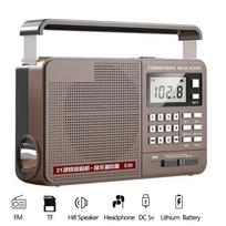 FM/AM/SW visos dažnių juostos radijas Bluetooth skaitmeninis retro radijas Hifi nešiojamasis U-disk USB/TF/MP3 muzikos grotuvas Garsiakalbis žemųjų dažnių LED žibintuvėlis gelsvai ruda
