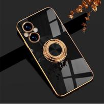 Prabangus metalinis žiedo laikiklis su dengimu, atsparus smūgiams dėklas, skirtas OPPO Realme C11 C7 C20 C21 C30 C31 C33 C35 C53 C55 C15 C67 4G 5G, galinis dangtelis Realme C21 juoda