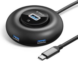 Orico usb 3.0 šakotuvas, 4 portų usb c šakotuvas su papildomu maitinimo lizdu ir 30 cm ilginamuoju kabeliu, skirtas macbook, imac, xps, usb atmintinei