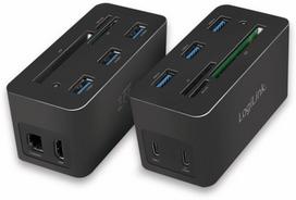 LogiLink USB-C Multiport Dock 10-in-1, Juoda