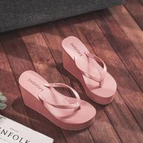 Vasariniai moteriški batai paplūdimio šlepetės Platformos sandalai aukštakulniai sandalai vienspalviai riedlentės šlepetės moteriški kulnai 37 tamsiai ruda spalva