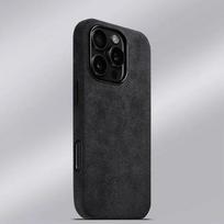 Italija Magnetinis dėklas iPhone 12 13 14 15 16 Pro Max Premium telefono dėklas Importuota zomšinė oda Visiškai apgaubiantys galiniai dėklai For iPhone 13 juoda