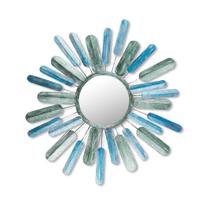 Metalinė sienų dekoracija Metal Art Mirror Sun, 75x75x5 cm