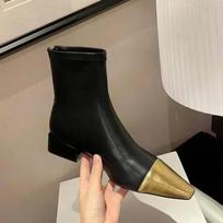 Kvadratiniu kulnu Ankle Modernūs Batai Pavasaris/Ruduo Smailus pirštas 2024 Karštas Išpardavimas Moteriški Batai Žemas kulnas Vienspalviai Bling Moteriški Batai 40 juoda