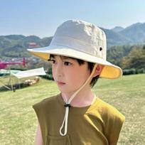 Children's hats summer boys and girls outdoor sunscreen hats quick-drying waterproof breathable sun hat large brim bucket hat beige