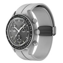 2025 Silikoninis dirželis Omega X Swatch Bendram MoonSwatch Planet Watch Apyrankei Metalinis magnetinis užsegimas Apyrankės Pakeitimas 20MM pilka