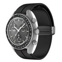 2025 Silikoninis dirželis Omega X Swatch Bendram MoonSwatch Planet Watch Apyrankei Metalinis magnetinis užsegimas Apyrankės Pakeitimas 20MM juoda