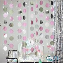 4M Paper Star Round Garland Rose Gold Hanging Banner Flag DIY Adult Kids Birthday Party Decoration Supplies Wedding Baby Shower