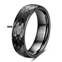 4 6 8MM Volframo Plieno Vintažinis Žuvies Žvynų Plaktuku Formuotas Žiedas Paprastas Minimalistinis Unisex Vestuvinis Žiedas No. 10 gray