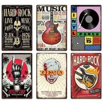Vintažinis muzikos skardos ženklas Roko plakato plokštelė Metalinė retro sienos meno dekoracija Lipdukas barui, užeigai, vyriškam kampeliui Geležies tapyba 40x30cm