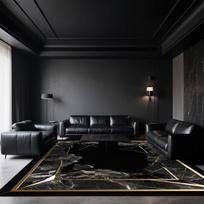 Juodo marmuro kilimai svetainei, tamsių tonų dekoravimas, namų sofa, didelio dydžio kilimai, miegamasis, drabužinė, trumpo aksomo grindų kilimėlis 160*200cm