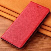 Prabangus natūralios odos piniginės tipo dėklas telefonui IPhone 17 Pro Max 14 13 12 11 15 16 Pro Max 16 Plus, su lychee raštu, atverčiamas dangtelis iPhone17 Pro red