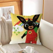 B-Bing Cartoon RabbitS Pillow Case Removable Washable Cushion Cover – All-Season Soft Linen 18x18Inch black