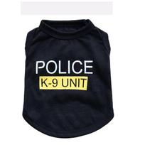 Aukščiausios kokybės juoda policijos K-9 padalinio liemenė-marškinėliai šunims madingiems gyvūnams NewBlack,L