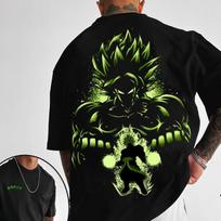 Dragon Ball vasariniai marškinėliai vyrams ir moterims, tokie patys, laisvalaikio, sportiniai, gatvės, fitneso, laisvi ir patogūs, medvilniniai, didelio dydžio, trumparankoviai viršus XL black