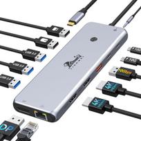 USB C Docking Station su Dual HDMI, USB3.1, 100W