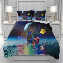 Mario 3D patalynės užvalkalas vyrams, moterims/vaikams VAIKUI Spausdintas Disney animacinis filmas Patalynės komplektas Antklodė Lova Minkšta 135x200cm 3pcs black