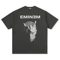 Raperio Eminemo marškinėliai moterims vyrams madingi medvilniniai marškinėliai hiphopo viršūnės laisvi roko marškinėliai berniukams vasariniai marškinėliai unisex L gray