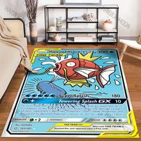 Įvairių dydžių POKEMON kortelių rašto kilimai svetainei, miegamajam, prie lovos grindų kilimėlis, plotinis kilimas, namų dekoras, prabangios dovanos 40cm x 60cm blue