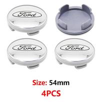 Automobilio lipdukas Ford 4 vnt. 54 mm ratlankio centrinis dangtelis Logotipas Stebulės dangtelis Ženklelis Emblema Ford Focus Mk2 Mk3 Fiesta Ranger Mondeo Mk4 S-MAX Ku gray