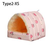 Cage Rabbit Squirrel Comfortable Guinea Pig Nest Small Animal Sleeping Bed Warm Mat Hamster House Type2-XS
