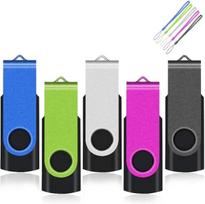 USB laikmena Eastbull Usb atmintinė 16Gb, 5 vienetų pakuotė, atmintinė 2.0, didelės spartos Usb atmintinė (16Gb, įvairių spalvų)