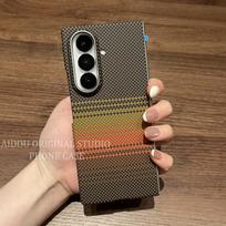 Applicable To Samsung ZFold7 Mobile Phone Case New Folding Screen Sunset Orange Samsung ZFold6 Full Inclusive Protection Samsung Galaxy Z Fold7 black