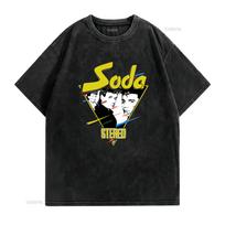 Soda Stereo Grupė 90-ųjų Retro Stilius Naujas Retas Juodas Marškinėlis vintage Skalbtas Stilingas Šiek tiek homme dizainerio drabužiai Patogus Minkštas 3XL black