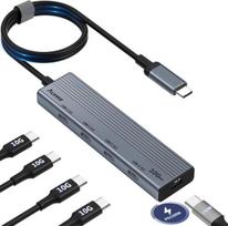 Aceele Usb 3.2 Gen 2 šakotuvas su 4 Usb-c prievadais, Usb 3.2 duomenų šakotuvas Pd su 60 cm laidu, tinkamas nešiojamiesiems, stacionariems kompiuteriams, Xbox ir Mac ir kt.