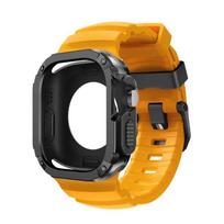 Silikoninis dirželis+TPU PC dėklas Apple Watch Ultra 3 2 1 49mm, iWatch Series 11 10 46mm dirželis, Iwatch 9 8 7 6 5 4 45mm 44mm 49mm-Ultra 3 2 1 orange