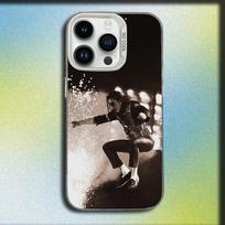 Dainininkas Michaelis Jacksonas Telefono dėklas iPhone 16,15,14,13,12,11,Mini,Pro,SE,MAX Baltas Matinis Smūgiams atsparus dangtelis iPhone13mini gray