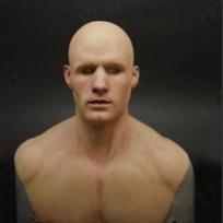 Helovino baltaplaukio senolio kaukė, grožio kaukė, senolio galvos apdangalas, pagaminta pagal jūsų dizainą Handsome guy mask【Bare- brown