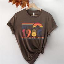 40th Birthday Retro T Shirt 1985 Birthday Gift 40 Years Bday Number Shirt for Women Forties Bday Tee for Wife Women Clothing 4XL gray