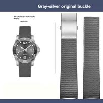 21mm Guminė laikrodžio apyrankė Longines Conquest HydroConquest L3.781 642 742 782 Sportinė apyrankė Nardymo Silikoninė Mėlyna Vyriška apyrankė 21mm gray